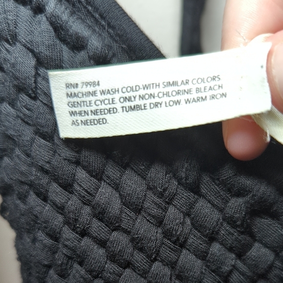 Soma Elegant Black Halter Maxi Dress with Crocheted Bodice Women's Size S - Picture 3 of 5